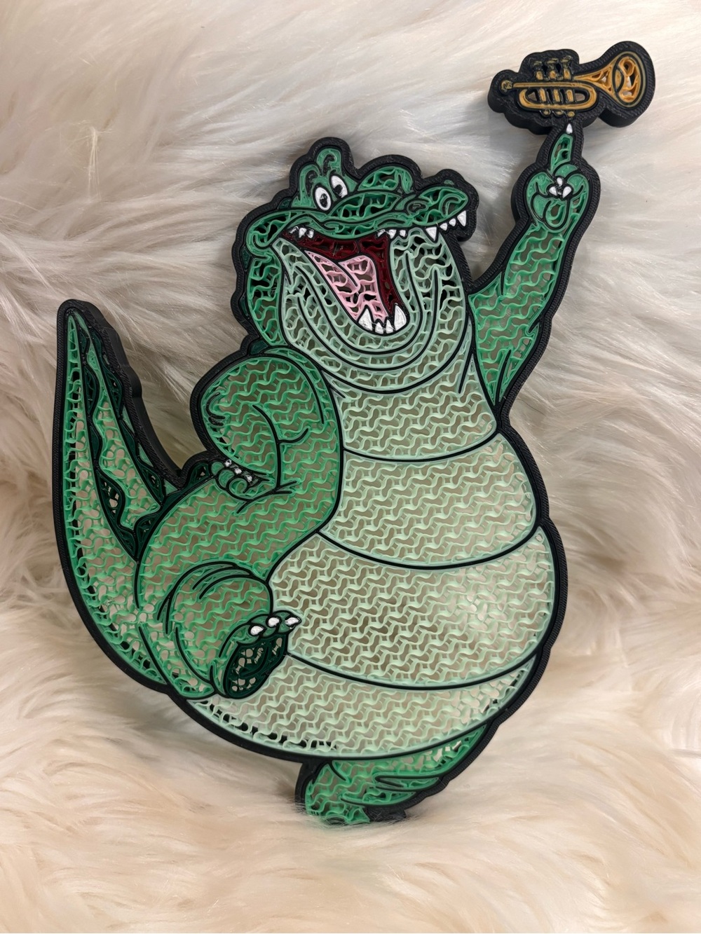 Bayou Gator Character Pin Board 3-D Printed